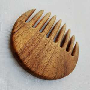 Peine de madera redondo de dientes anchos para peinar el cabello y la barba, herramienta de aseo para hombres y mujeres, suministro para salón de belleza - Product Image 3