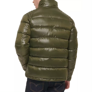 Customized Casual Men's Winter Outdoor <b>Coats</b> New Fashion Thickened Waterproof Windproof Glossy Solid Color Zipper Front Hooded - Product Image 2