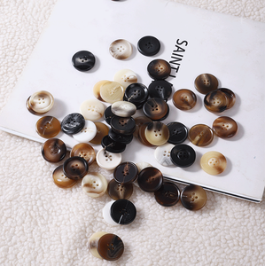 Premium Horn Buttons with <b>Sequins</b> Decoration 4-Holes Design for High-End Men Women's Outerwear-Windbreaker natural craft - Product Image 2