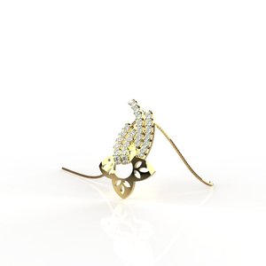 Yellow Gold Diamond Pendant With Round Brilliant Cut Religious Design Women's Jewelry - Product Image 1