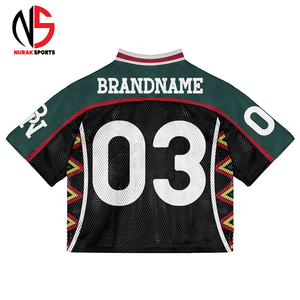 เสื้อเจอร์ซีย์ตาข่ายคุณภาพสูงทรงโอเวอร์ไซส์ ไหล่ตก พร้อมโลโก้สั่งทำ วัสดุตาข่าย สตรีทแวร์ รับผลิตแบบ OEM ปี 2026 - Product Image 2