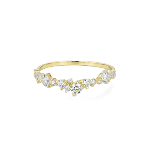 Bague de Mariage Empilable en Or Massif 9K 10K 14K 18K pour Femme, Diamant de Laboratoire Rond Certifié IGI, Demi-Éternité - Product Image 1