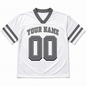 Ready Stock Custom Football Team Jersey Premium 100% Polyester V-neck <b>Short</b> Sleeve Unisex OEM Service - Product Image 2