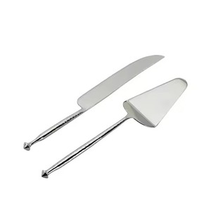 Ensemble de service de desserts de luxe, couteau à gâteau en métal et spatule, élévateur à gâteau en acier inoxydable, kit de célébration de mariage - Product Image 3