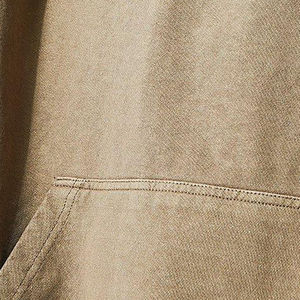 Sweat à capuche unisexe surdimensionné en coton délavé avec broderie personnalisée, style streetwear, fermeture éclair, effet vieilli, design de créateur - Product Image 5