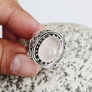 Rose Quartz Handmade <b>Ring</b> Gemstone Jewelry Healing <b>Crystal</b> Statement <b>Ring</b> Unique Gift - Product Image 4