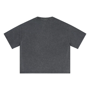 Camiseta Oversize para Hombre con Lavado Mineral y Pedrería, Cuello Redondo, Estilo Vintage con Lavado Ácido, Ajuste Regular, Streetwear, OEM Personalizable - Product Image 5