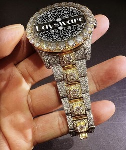 Reloj de Moda para Hombre de Acero Inoxidable con Movimiento Mecánico, Totalmente Blanco, con Incrustaciones de Moissanita VVS, Calidad de Exportación, al Mejor Precio - Product Image 3