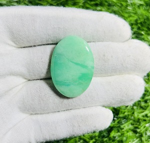 Cabocho de crisoprasa natural mixta con matriz |   Crisoprasa Verde de Calidad AAA, Gema Suelta para Joyería, Precio al por Mayor - Product Image 4
