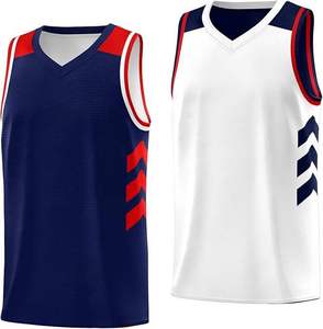 Maillots de basket-ball réversibles pour vêtements de sport de bonne qualité, à séchage rapide et respirants, en taille personnalisée et avec faible MOQ - Product Image 1