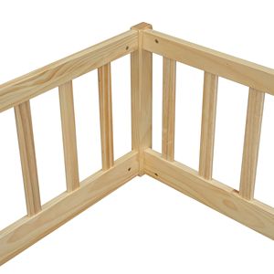 Letto a castello doppio con sponde di protezione, colore naturale, senza porta - Product Image 3