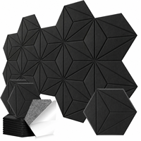 Panneau acoustique en fibre de polyester rainuré hexagonal alvéolé, panneau mural artistique en feutre PET pour studio et bureau haut de gamme