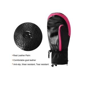 Gants de ski unisexes en cuir personnalisés, gants de sport pour hommes et femmes, mitaines de ski chaudes, mitaines de snowboard personnalisées pour les sports d'hiver - Product Image 5