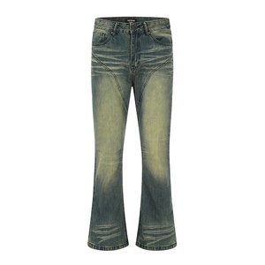 Jean confortable de style urbain pour un look élégant au quotidien, pantalon délavé pour homme - Product Image 1