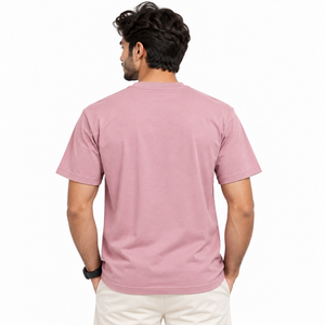 T-shirt décontracté pour homme, coupe ample, 100 % coton, col rond, manches courtes, couleur unie, t-shirt épais 100 % coton, impression de logo personnalisée - Product Image 3
