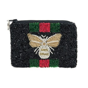 Pochette de soirée de luxe faite à la main avec perles brodées et motif éclair, sac à main pour soirée - Product Image 3
