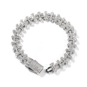 Élégant Bracelet à Maillons en Moissanite Argentée, Bijou Scintillant, Accessoire de Mode pour Cadeaux et Collections en Gros - Product Image 1