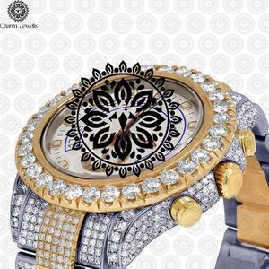 Charm Jewells Luxury Gold Stainless Steel <b>Chronograph</b> Watch 42mm Round Case Sapphire Crystal Analog Quartz Men's Fashion - Product Image 5