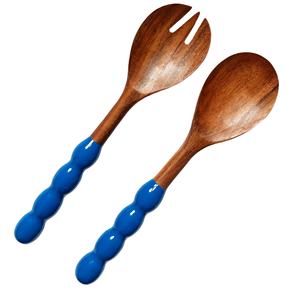 Mirha International Handicraft Salad Tongs & Servers <b>Set</b> Natural Wooden Sustainable Handmade <b>Utensils</b> with 2 Turners Size S - Product Image 1