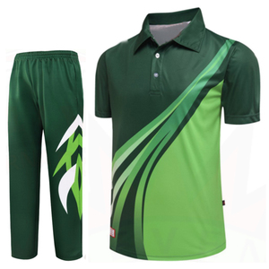 Ensemble d'uniformes de cricket personnalisés 100 % polyester de qualité supérieure, unisexe, anti-humidité, respirant, maillot et pantalon d'équipe, vente en gros OEM, coupe courte - Product Image 3