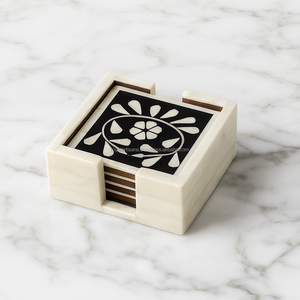 Royal Artisans Luxury Handmade Eco-Friendly Wood Square Coaster Set Holder Modern <b>Rustic</b> <b>Home</b> <b>Decor</b> Gift Engraved Holiday Box - Product Image 6