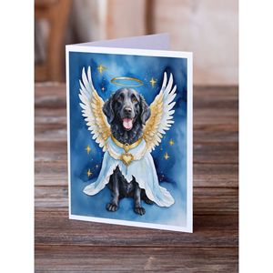 Whimsical A7 Tamaño 5x7 Curly-Coated Retriever Angel Tarjetas de felicitación Paquete de 8 Tarjetas de nota en blanco con sobres - Product Image 2