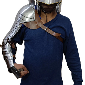 Plastron d'épaule médiéval en acier doux poli, protège-bras complet, épaulettes de chevalier, armure plaquée faite à la main, portables pour le sport, exportables - Product Image 1