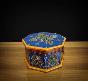 Handcrafted Wooden Hexagon Storage <b>Box</b> with Lid | Hand Painted Decorative <b>Keepsake</b> <b>Box</b> for Home Decor - Product Image 2