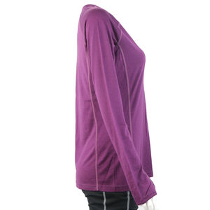 Women 100% <b>Merino</b> <b>Wool</b> Long Sleeve Crew Neck T-Shirt XL Print Pattern Hiking Base Layer With Logo Decoration for Women Girls - Product Image 6