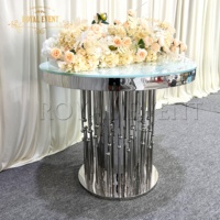 Tables à gâteau de mariage en verre pour événements festifs, tables dorées, mobilier de mariage pour hôtels, tables de mariage pour les mariés