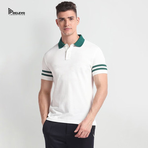 Relevo Industries Men's <b>White</b> Cotton Breathable Canvas for Shirt Short Sleeve Solid Color Turn-down Collar Knitted Sport Style - Product Image 3
