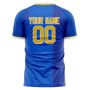 Camiseta de Fútbol Sublimada 100% Poliéster, Personalizable (OEM), de Secado Rápido, Transpirable, Manga Corta, Cuello Redondo, Uniforme Unisex para Equipo - Product Image 3