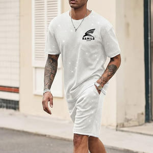 Ensemble deux pièces pour homme, couleur personnalisée, respirant, avec logo, comprenant un t-shirt et un short - Product Image 4