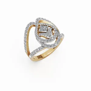 Anillo de Diamantes Cultivados en Laboratorio con Certificación IGI, Corte Redondo y Princesa, 84 Piedras, Joyería de Lujo para Mujer en Oro - Product Image 5