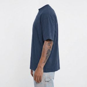 Camiseta de algodón de color liso oversize para hombre, manga corta, cuello redondo, estilo casual urbano, tops holgados, diseño liso, ¡gran oferta! - Product Image 2