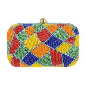 Bolso de mano tipo sobre con patrón abstracto de cuentas multicolor, de moda, para mujer, para fiesta, noche, boda, o como estuche. - Product Image 4