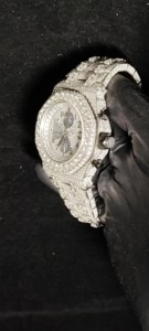 Reloj Cronógrafo de Lujo Unisex de Aleación, Estilo Hip Hop, con Diamantes Incrustados, Esfera Analógica, Caja de 41 mm, Cristal de Zafiro, Movimiento de Cuarzo - Product Image 4