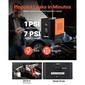 Détecteur de fuite de fumée automobile 12V DC, testeur de diagnostic EVAP sous vide avec pompe à air intégrée et pression réglable - Product Image 2