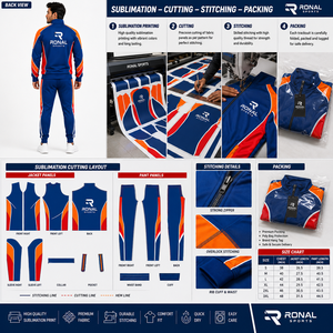 ชุดวอร์มผู้ชาย RONAL SPORTS แขนยาว ตัดต่อสี แห้งเร็ว สปอร์ต ชุดออกกำลังกาย ใส่ได้ในฤดูใบไม้ร่วง ทรงปกติ เอวยางยืด - Product Image 5