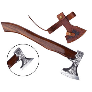 Handmade <b>Axe</b> Carbon Steel Blade Wood <b>Handle</b> With Leather Sheath Outdoor <b>Axe</b> Custom <b>Axe</b> - Product Image 5