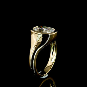 Anillo de Compromiso Solitario con Diamante Cultivado en Laboratorio con Certificación IGI, Corte Cojín, Engaste en Bisel, Oro 10K/14K/18K, Plata 925/935, Bañado en Rodio - Product Image 4