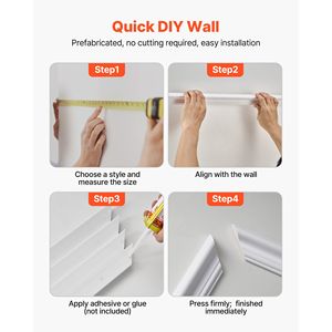 Kit di 3 Pannelli per Rivestimento Murale in Polistirolo Leggero Verniciabile, Facile da Installare per Uso Domestico - Product Image 6