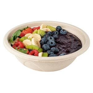 Bols en bagasse jetables de qualité export de 32 oz avec couvercle pour restaurants, cafés, hôtels, aires de restauration, fêtes – Vaisselle naturelle, bols alimentaires - Product Image 1