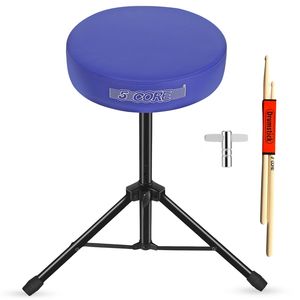 Sgabello per Batteria Regolabile con Imbottitura Spessa in Memory Foam, Capacità 150 kg, Comodo Sedile per Batterista D0100XFMKNP - Product Image 1