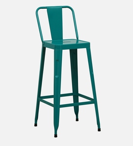 Becky Contemporary PU <b>Leather</b> Metal Bar <b>Stool</b> Turquoise Color Modern Industrial Counter Height <b>Kitchen</b> Bar Furniture Powder - Product Image 5
