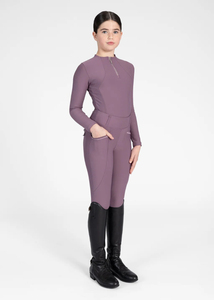 Pantalons d'équitation pour enfants, coupe slim, tissu extensible doux et respirant, jodhpurs durables pour l'entraînement et les concours. - Product Image 4