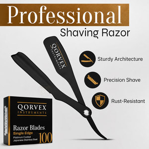 Razors for Men - Professional <b>Barber</b> Straight Edge Razor Kit with 100 <b>Blades</b> - Product Image 4