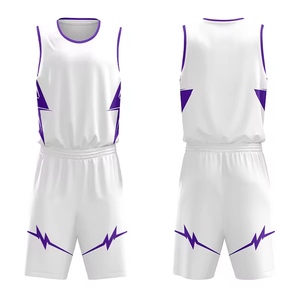 Tenues de basketball personnalisées à séchage rapide, antibactériennes et anti-transpiration, avec nom d'équipe imprimé - Product Image 3