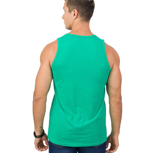 Camiseta sin mangas de gimnasio para hombre de alta calidad con cuello redondo, transpirable, de algodón/fibra de bambú, tejido de 180 g, con detección de agujas para culturismo - Product Image 5