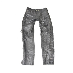 Pantalon Moto en Cuir Taille Mi-Haute pour Homme avec Rivets, Braguette Zippée, Coupe Droite, Léger, Style Décontracté Hiver 2027 - Product Image 2